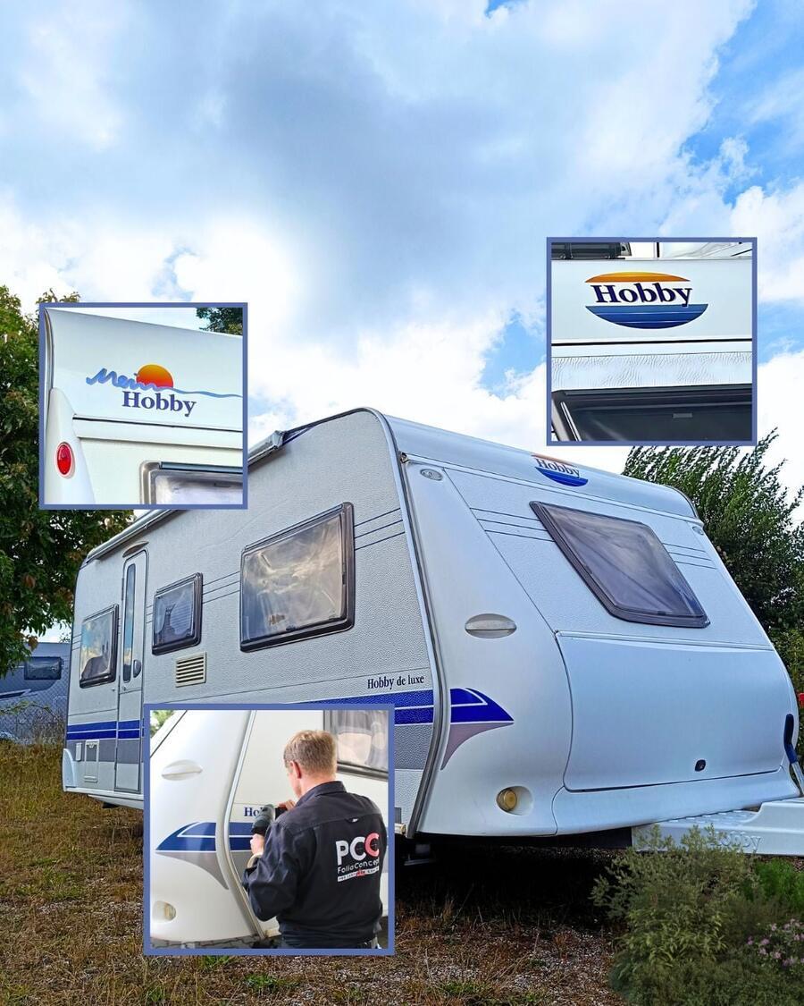 Hobby-Wohnwagen mit erneuertem Dekor, Detailansichten
