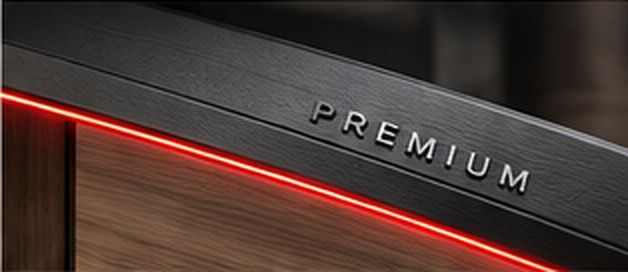 Schriftzug Premium mit roter Lichtkante
